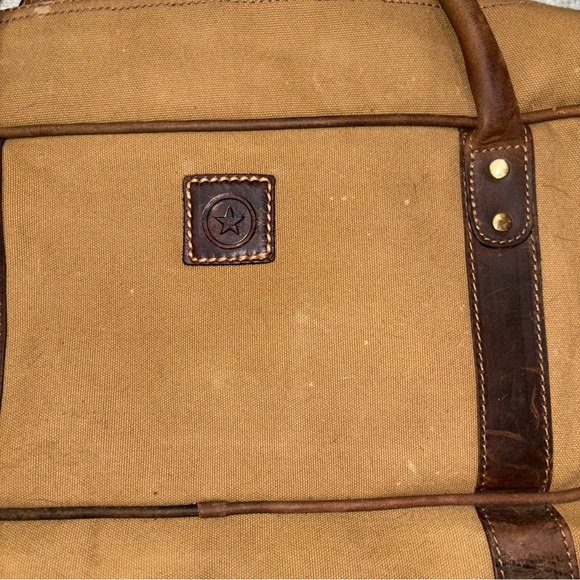 Aaron Leather Goods Canvas And Leather Messenger Bag - Picture 4 of 7